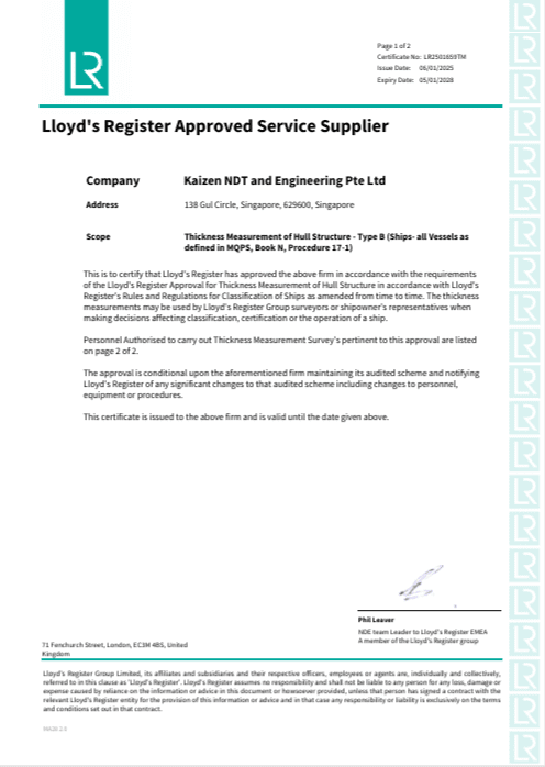 Approved service supplier