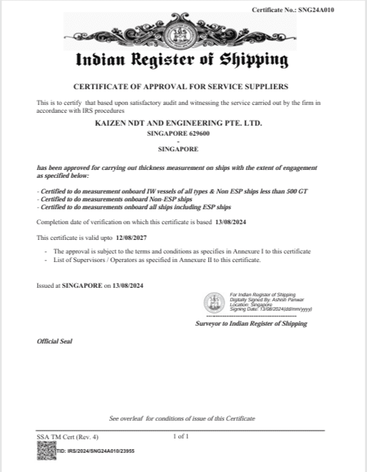 Certificate Of Approval For Service Suppliers